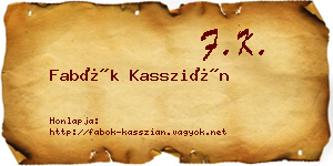 Fabók Kasszián névjegykártya